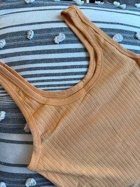 aerie Ribbed Tank Top in Peach